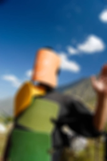 Mountaineering tourism  theme blur background - Foto, immagini