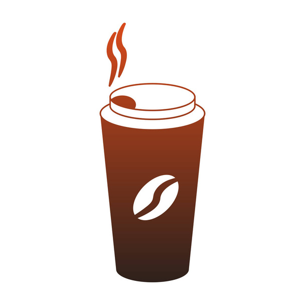 xícara de café para ir linhas vermelhas
 - Vetor, Imagem