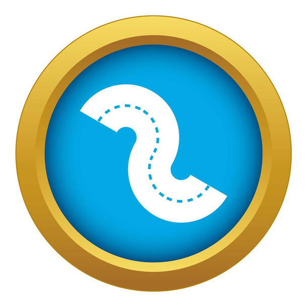Zigzag road icon blue vector isolated - Διάνυσμα, εικόνα