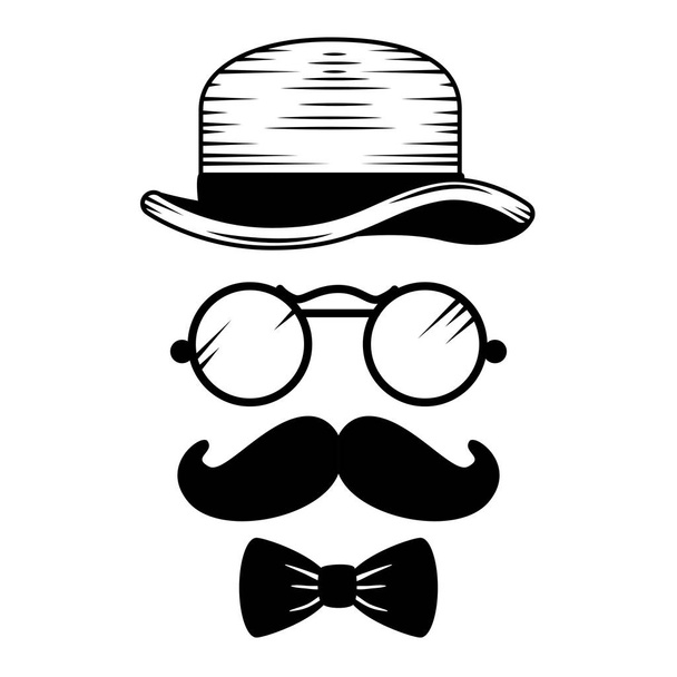 set style hipster accessories icons - Vector, Image