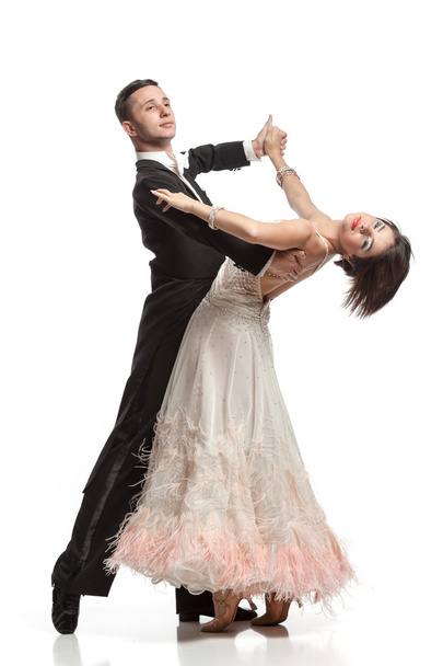 beautiful couple in the active ballroom dance - 写真・画像