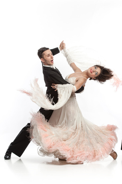 beautiful couple in the active ballroom dance - Photo, image