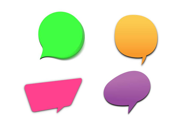 colorful speech bubbles on white background.design style. - Illustration - Photo, Image