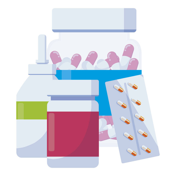 медицинский набор лекарственных икон
 - Вектор,изображение