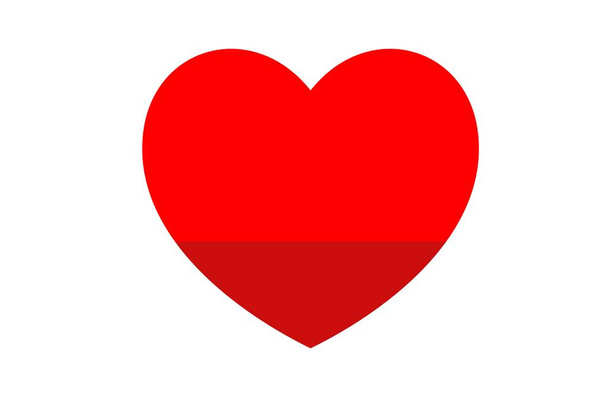 rotes Herz-Symbol auf weißem - Illustrationsdesign - Foto, Bild