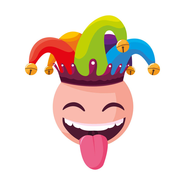 emoticon pazzo con cappello jolly
 - Vettoriali, immagini