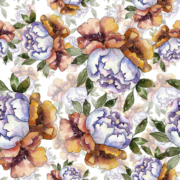 Bouquets floral botanical flowers. Watercolor background illustration set. Seamless background pattern. - Foto, imagen