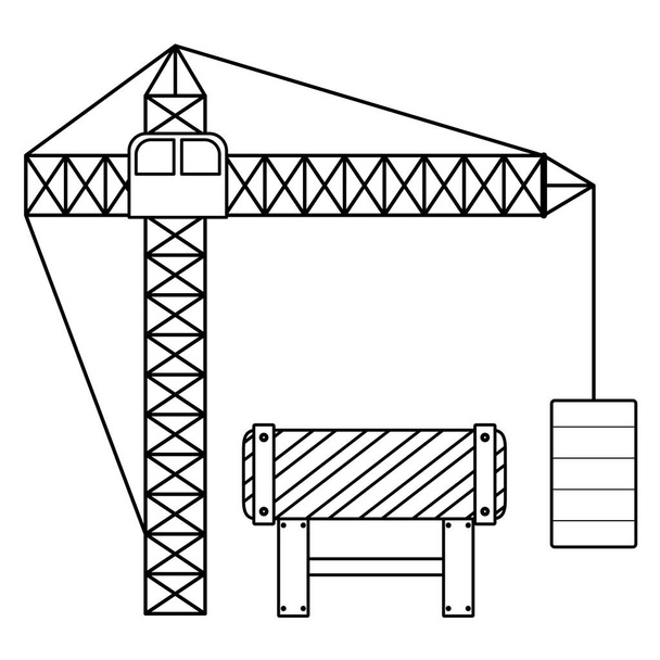 construction crane tower with signaling - Vector, Image