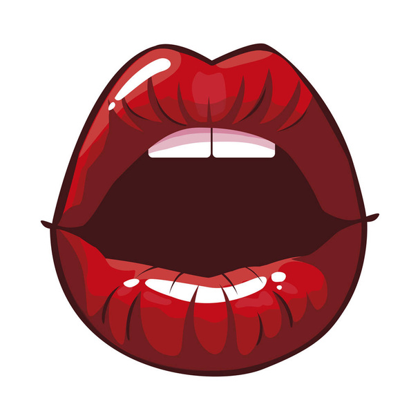 szexi női ajkak pop art stílusban - Vektor, kép