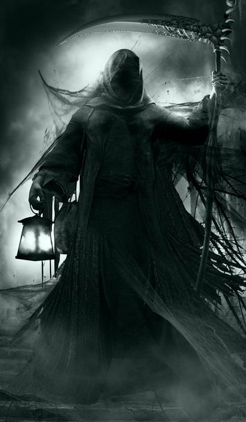 Grim Reaper with lantern - Photo, Image