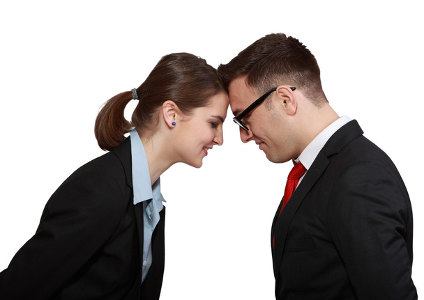 Business Couple Head in Head - Foto, Bild