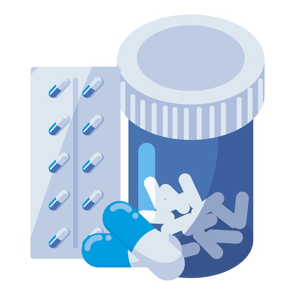 geneeskunde pot drugs pictogram - Vector, afbeelding