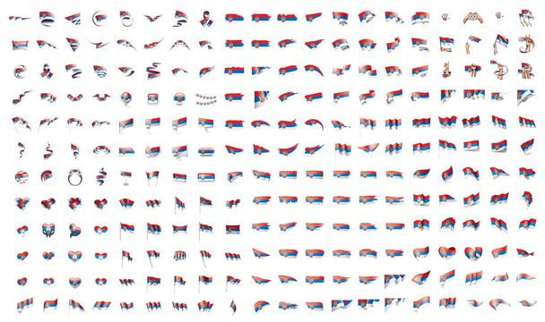 πολύ μεγάλη συλλογή από vector σημαίες της Σερβίας - Διάνυσμα, εικόνα