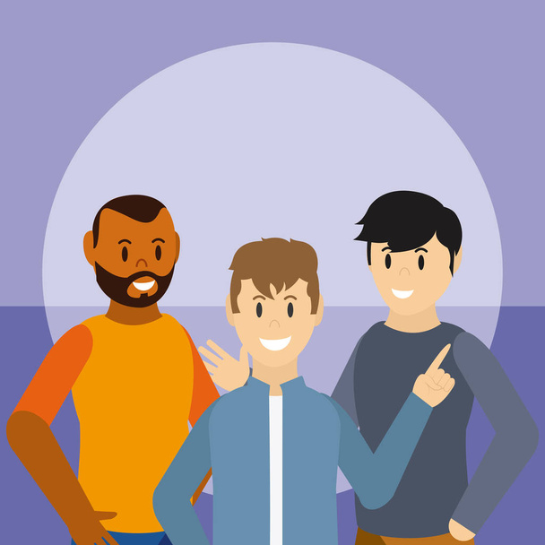Young mens friends - Vector, Image