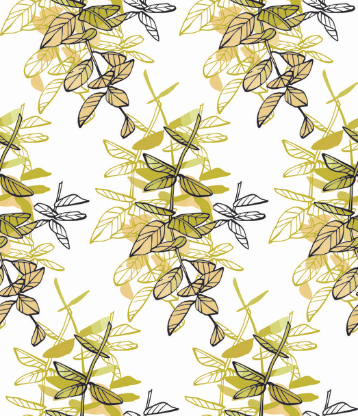Floral seamless pattern. Hand drawn illustration. Fullsize raster atrwork. - Foto, afbeelding