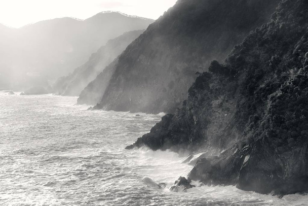 Coast line of Mediterranean Sea in Cinque Terre, Italy. - Photo, Image