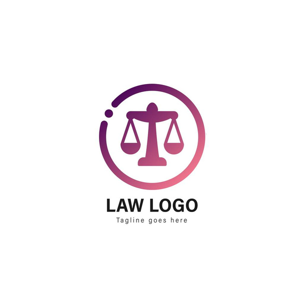 法律のロゴのテンプレート デザイン。モダンなフレーム ベクトル設計法ロゴ - ベクター画像