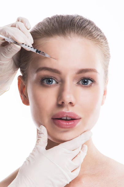 Cosmetic injection to female face - Zdjęcie, obraz