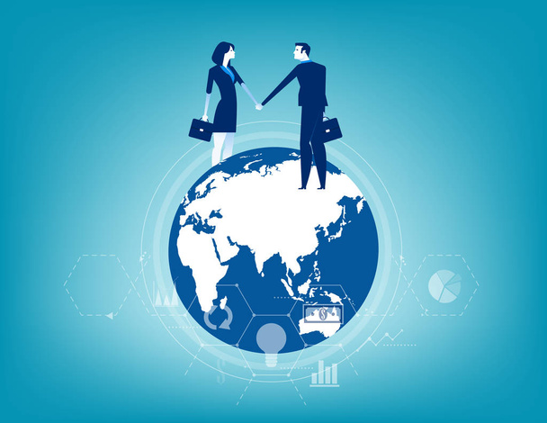 Global business. Business contact worldwide. Concept business ve - Vecteur, image