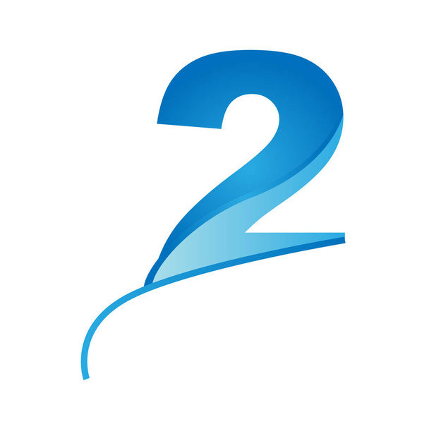 Numero kaksi Logo Blue - Vektori, kuva