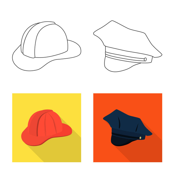 Isolated object of clothing and cap icon. Collection of clothing and beret stock symbol for web. - Wektor, obraz
