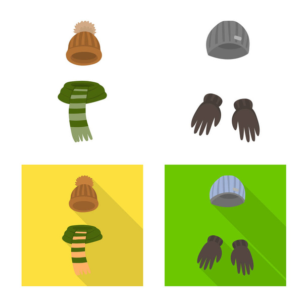 Vector illustration of clothes  and texture symbol. Set of clothes  and weather  stock vector illustration. - Вектор,изображение