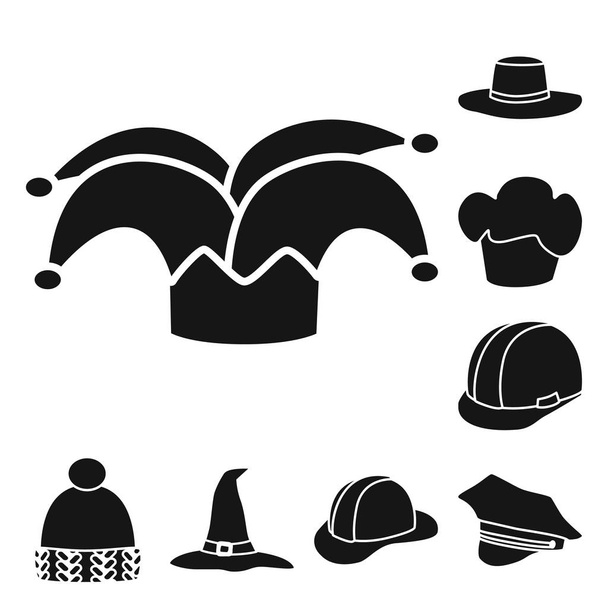Vector illustration of beanie  and beret logo. Set of beanie  and napper stock vector illustration. - Vector, imagen