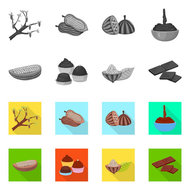 Vector illustration of food and yummy sign. Collection of food and brown   vector icon for stock. - Вектор, зображення