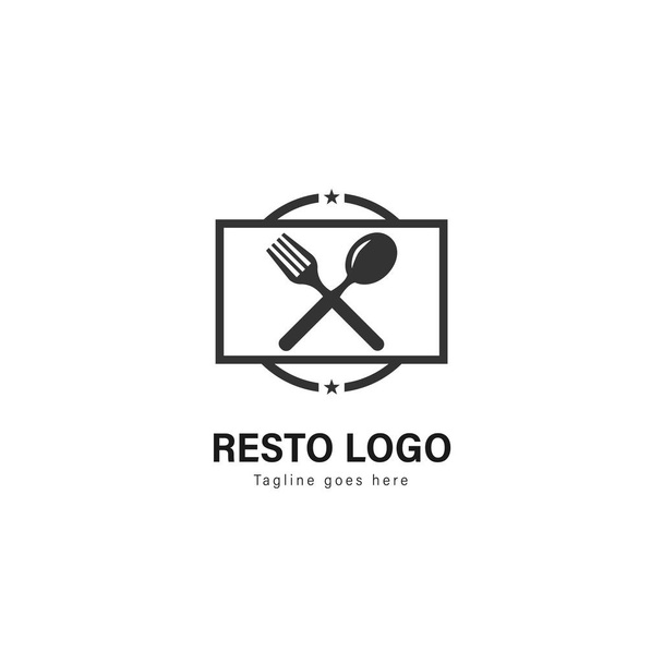Restaurant logo template design. Restaurant logo with modern frame vector design - Vector, Image