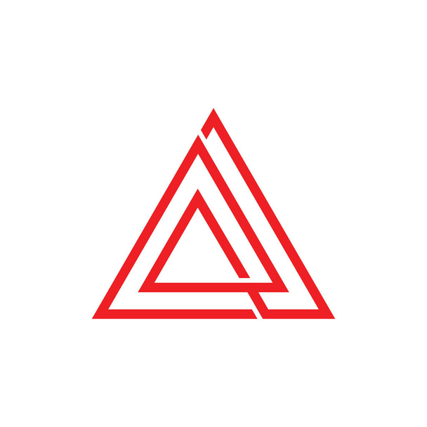 重複線幾何学ロゴ抽象的な単純な三角形 - ベクター画像