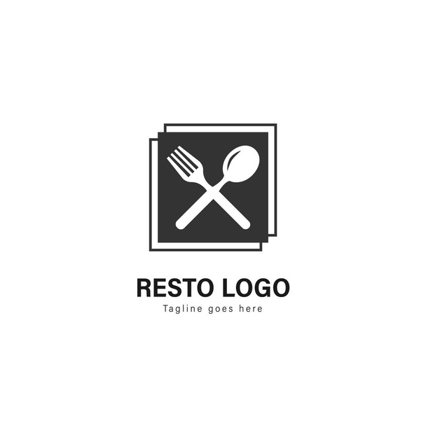 Restoran logo şablonu tasarım. Restoran modern çerçeve vektör tasarım logolu - Vektör, Görsel