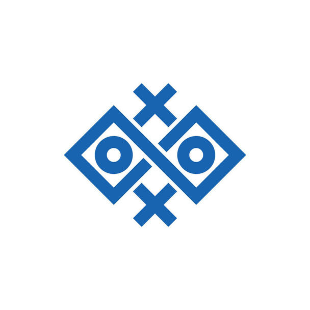 хрест кругової гри квадратної геометричної лінії арт логотип
 - Вектор, зображення