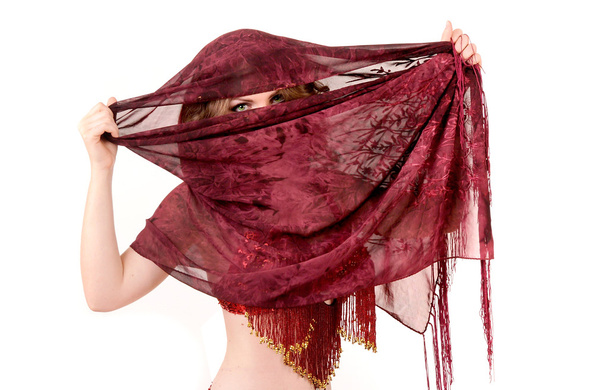 Girl and eastern scarf - Foto, Imagem