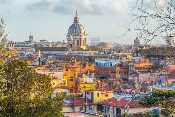 Pincio Terası 'ndan Roma şehir manzarası - Fotoğraf, Görsel