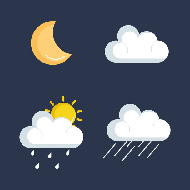 set of weather status icons - Vector, Image