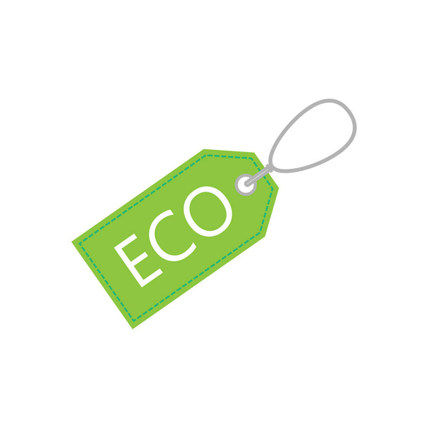 Eco, price tag icon. Vector illustration, flat design. - Vector, afbeelding