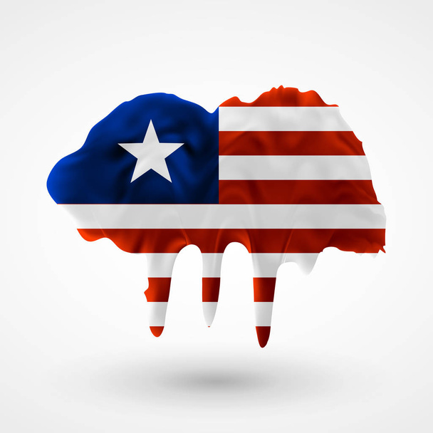 vector aislado Bandera de Liberia colores pintados
 - Vector, Imagen