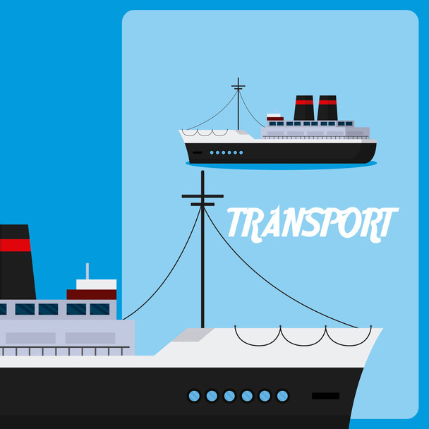 Freigther ship maritime transport - Vector, Image