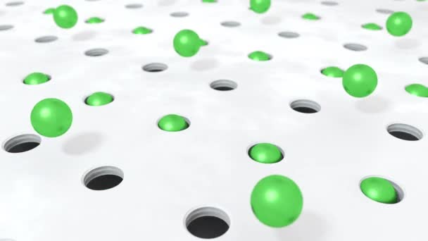 Abstrakti kulta tausta 3D muovaa pallot lentävät reikiä. 4K animaatio silmukka kuvamateriaalia
. - Materiaali, video