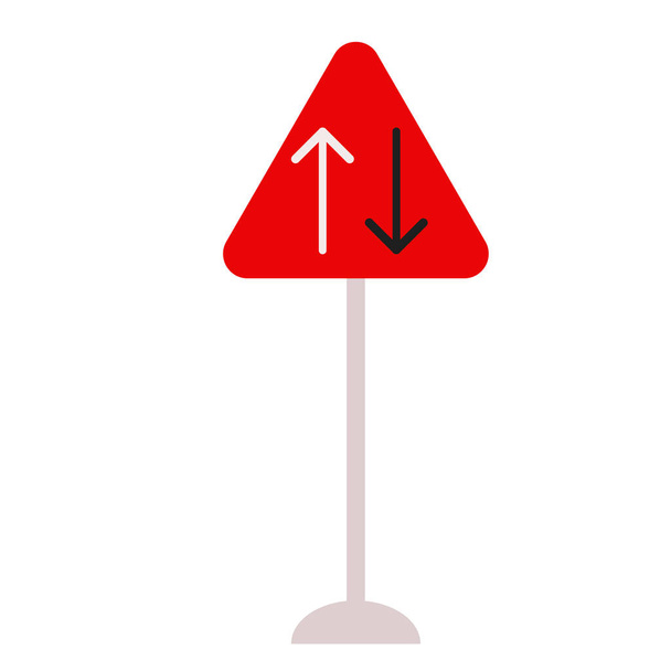 Traffic sign flat illustration on white - Vecteur, image