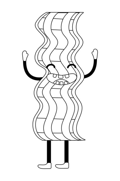 вкусная вкусная карикатура на бекон Кавайи
 - Вектор,изображение