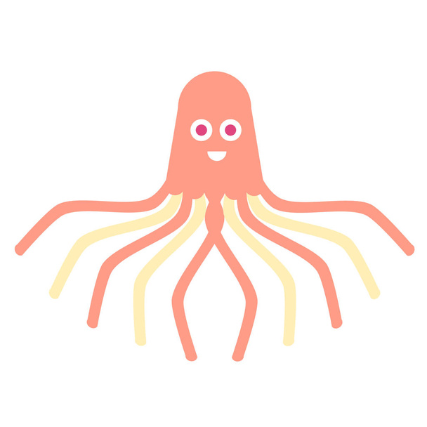Octopus flat illustration on white - Vecteur, image
