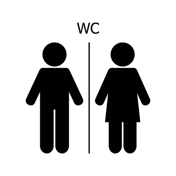 Icono del letrero. Símbolo WC. Icono de mujeres y hombres
 - Vector, imagen
