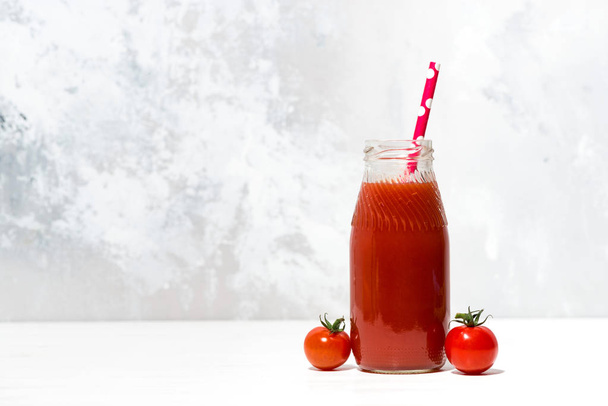 fresh tomato juice in a bottle - Photo, Image