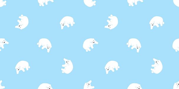 Bear seamless pattern polar bear vector cartoon repeat wallpaper tile background scarf isolated illustration - Vettoriali, immagini