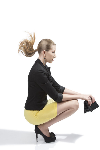 fashion girl with flying hair - Foto, afbeelding