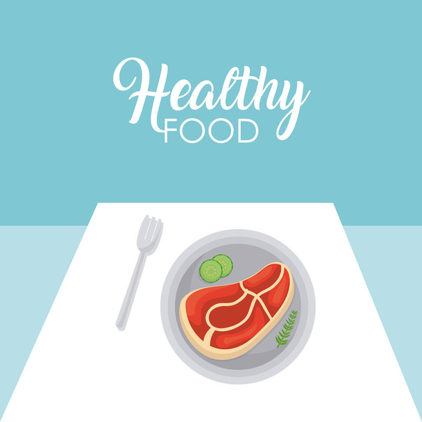 Υγιεινό και νόστιμο φαγητό - Διάνυσμα, εικόνα