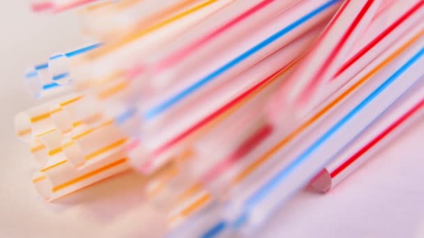 Background of Colored plastic straws, macro shot. - Footage, Video