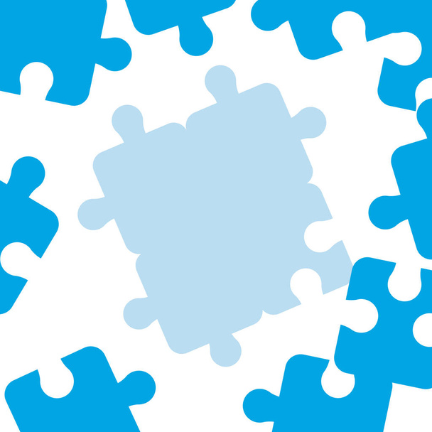 blue puzzles pieces - Vector, Image