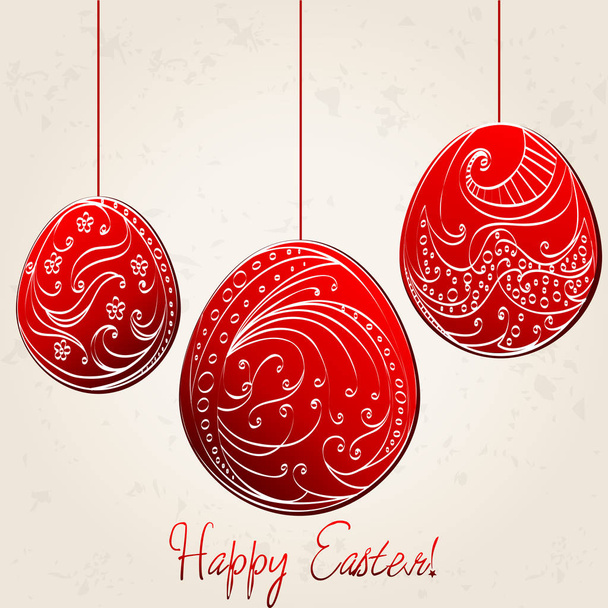 Beautiful Easter eggs illustration - Vector, Imagen